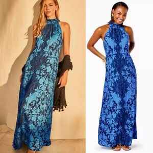 Lilly Pulitzer Donita Maxi Dress Spotting a Pattern Low Tide Navy Size 0